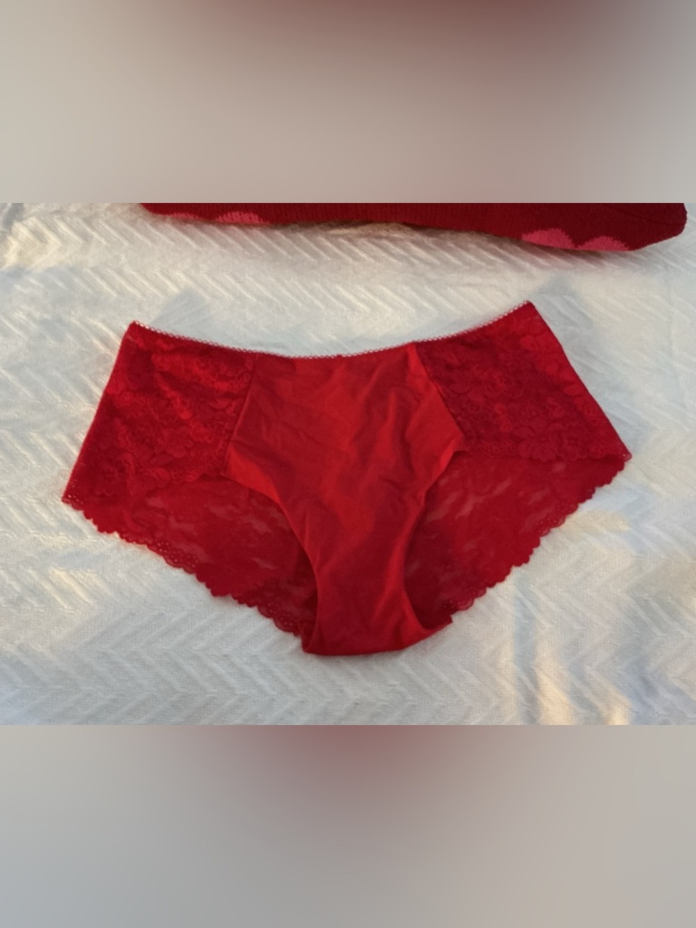 PINK Victoria's Secret Red Lace Bikini Panty